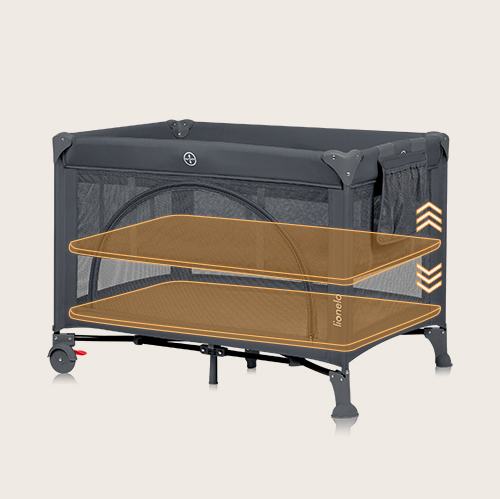 Lionelo Laura Grey Concrete — Kompaktes Reisebett
