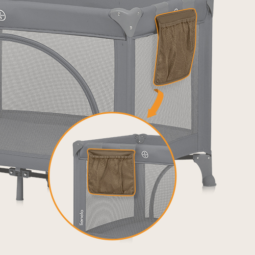 Lionelo Laura Grey Concrete — Kompaktes Reisebett
