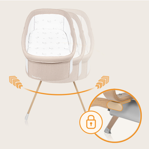 lionelo Malin Evo Beige Natural — Vielseitiges Kinderbett mit Wiege