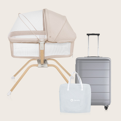 lionelo Malin Evo Beige Natural — Vielseitiges Kinderbett mit Wiege
