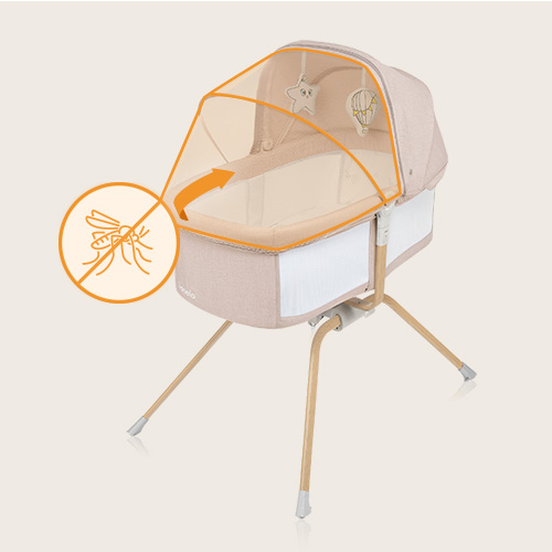 lionelo Malin Evo Beige Natural — Vielseitiges Kinderbett mit Wiege