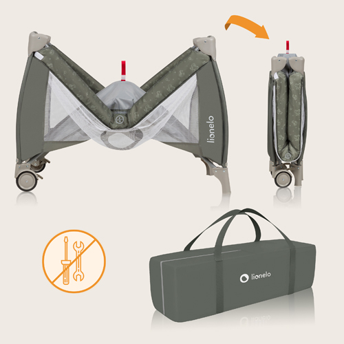 Lionelo Bella Set Grey Concrete 2 w 1 - Bujaczek z gondolą 2 w 1