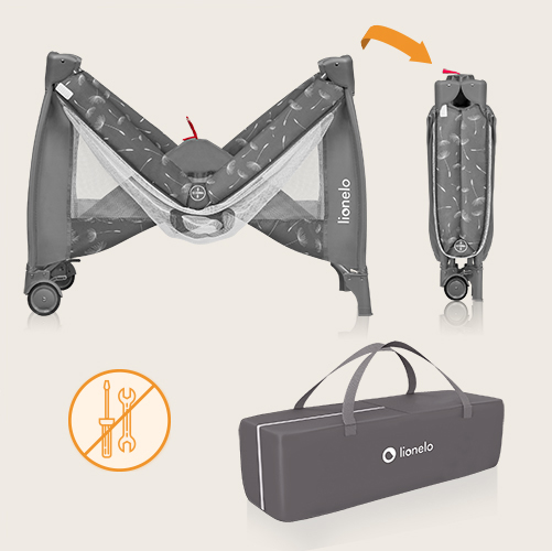 Lionelo Bella Set Grey Concrete 2 w 1 - Bujaczek z gondolą 2 w 1