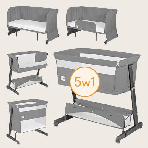 Lionelo Thomi Plus 5 w 1 Grey Concrete - 5-in-1-Kinderbett