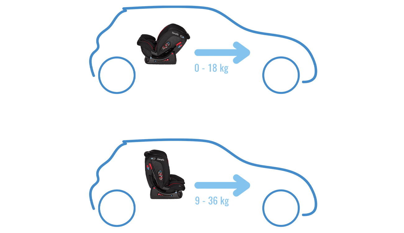 Lionelo Aart Black Carbon Red - Autokindersitz 0-36 kg